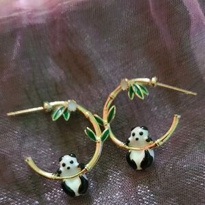 Panda Bamboo Earrings